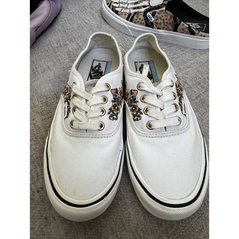 EUC Vans Authentic SF Trippy Floral Mushroom M6 W7.5 Cream Sneakers Shoes
